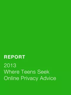 Where Teens Seek Online Privacy Advice